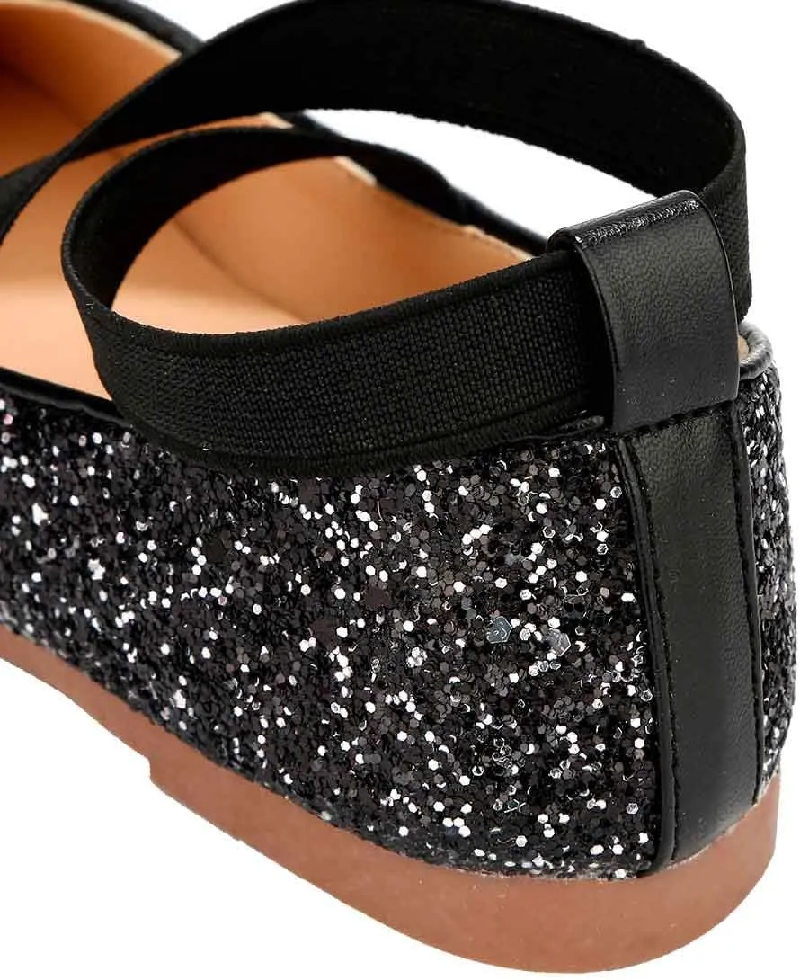 Toddler Little Girls Glitter Dress Shoes Slip On Ballet Mary Jane Flats for Princess Wedding Party School