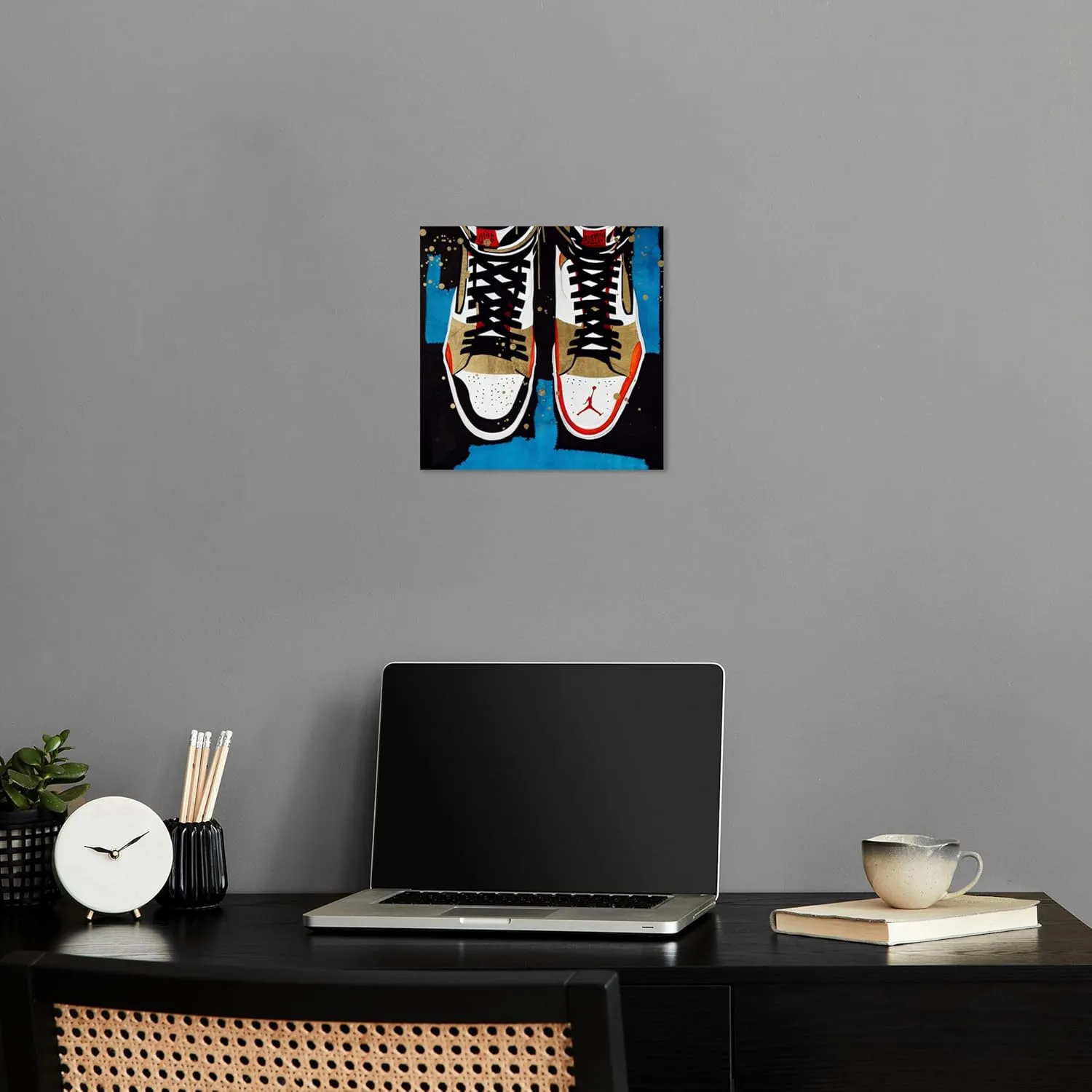 Top Down Sneakers Modern Sneaker Art Prints Canvas Wall Art by Notoriart, Gallery Wrapped, 12"x12"