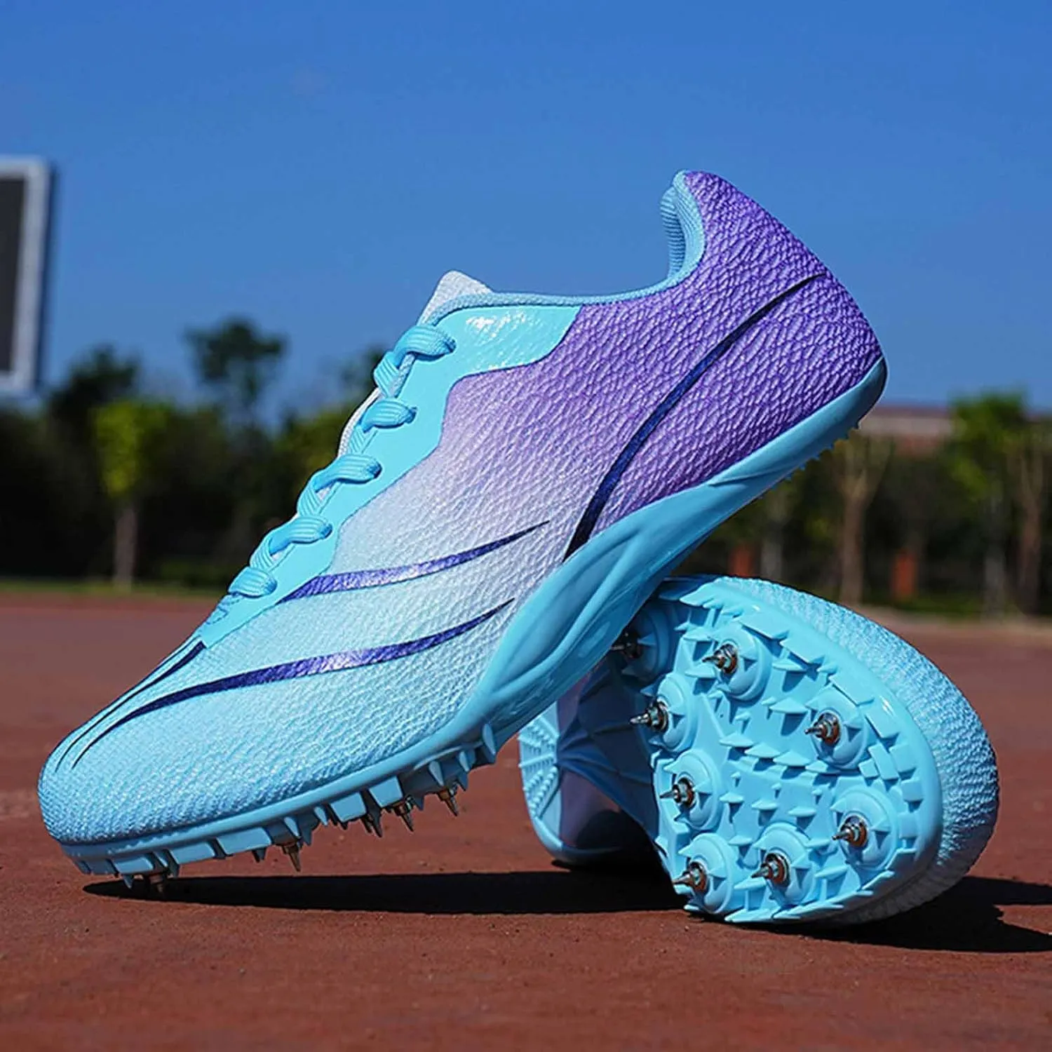 Track Field Shoes for Mens Running Sneakers Lightweight Breathable Spikes Race Jumping Trainers for Boys Girls