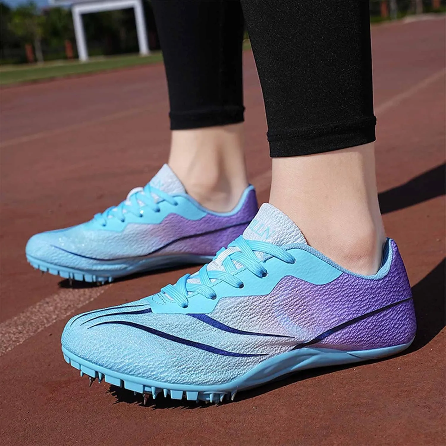 Track Field Shoes for Mens Running Sneakers Lightweight Breathable Spikes Race Jumping Trainers for Boys Girls