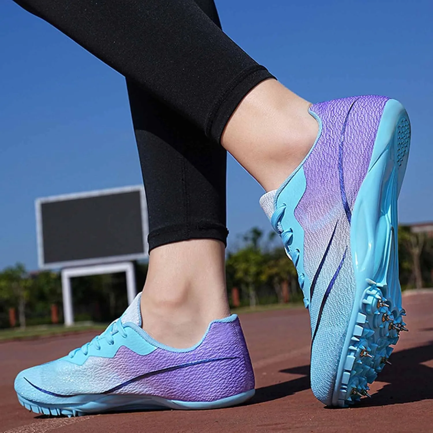 Track Field Shoes for Mens Running Sneakers Lightweight Breathable Spikes Race Jumping Trainers for Boys Girls
