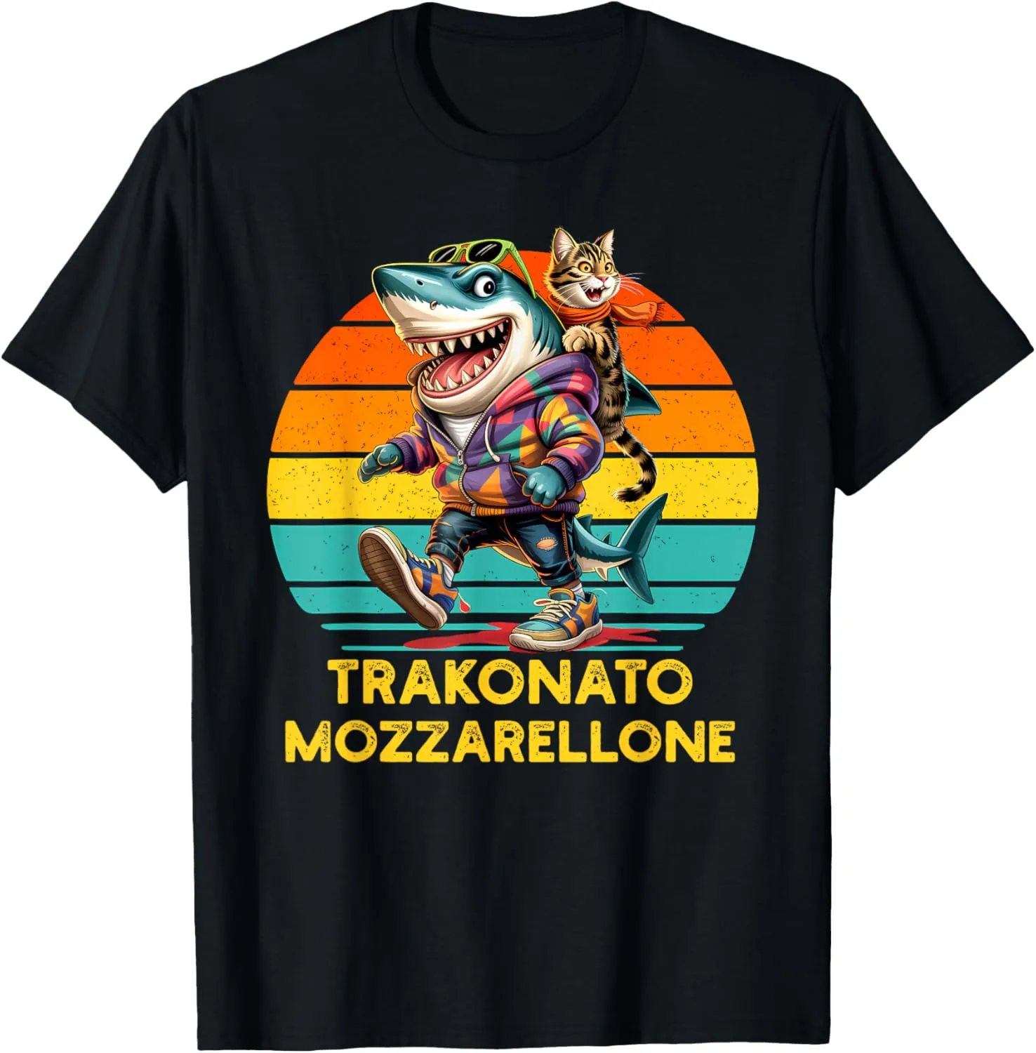 TRAKONATO MOZZARELLONE - Brain Red Tralala Shark Retro T-Shirt
