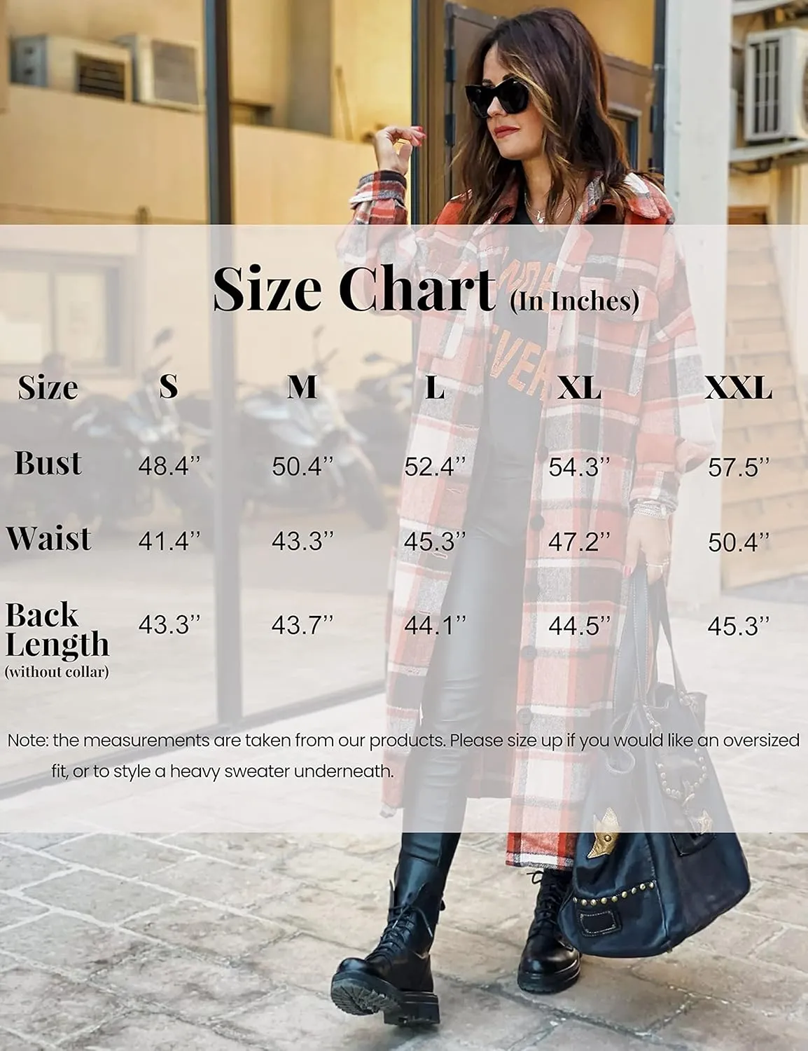 UANEO Plaid Coat Women Button Down Long Plaid Jacket Fall Flannel Trench Coat