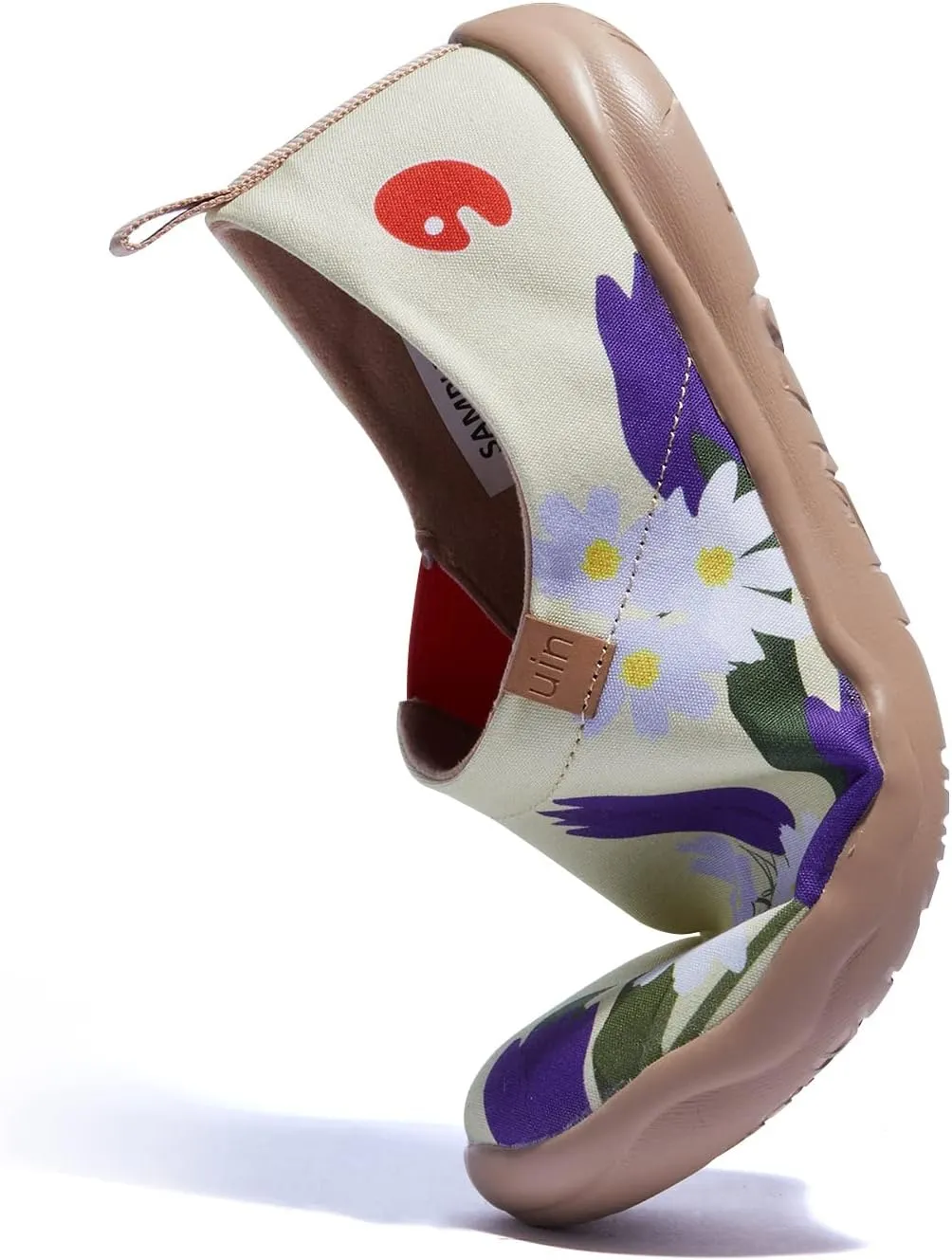 UIN Women's Blossom Slip On Shoes Colorful Comfortable Lightweight Art Travel Sneakers Casual Floral Stylish Everyday Loafers