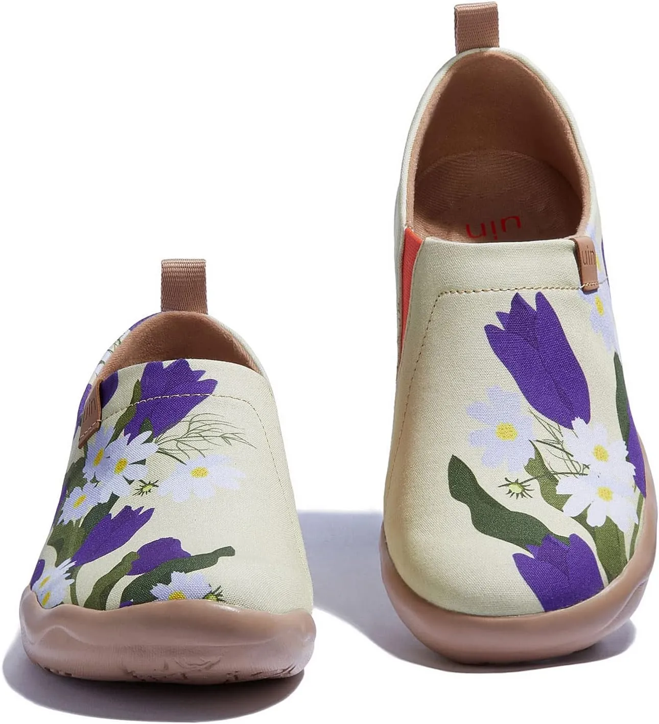 UIN Women's Blossom Slip On Shoes Colorful Comfortable Lightweight Art Travel Sneakers Casual Floral Stylish Everyday Loafers