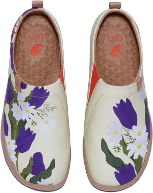 UIN Women's Blossom Slip On Shoes Colorful Comfortable Lightweight Art Travel Sneakers Casual Floral Stylish Everyday Loafers