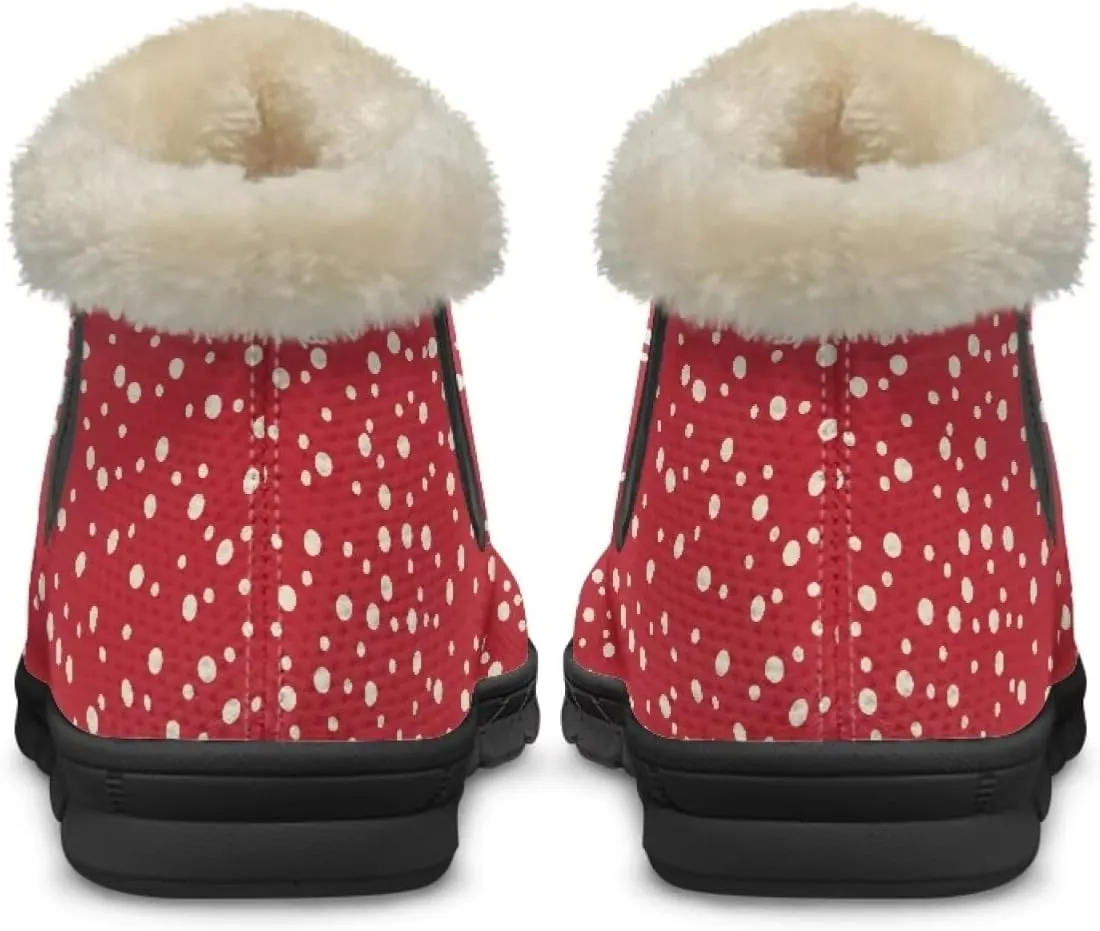 UNICEU Winter Boots for Women Warm Faux Fur Lined Ankle Booties Soft Cozy Fluffy Fuzzy Boots Christmas Snow Boots