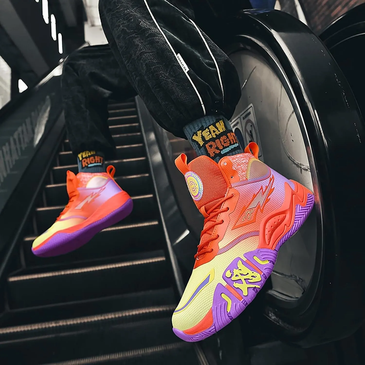 Unisex Basketball Shoes High Cut Breathable Fashionable Non Slip Outdoor Sports Boots
