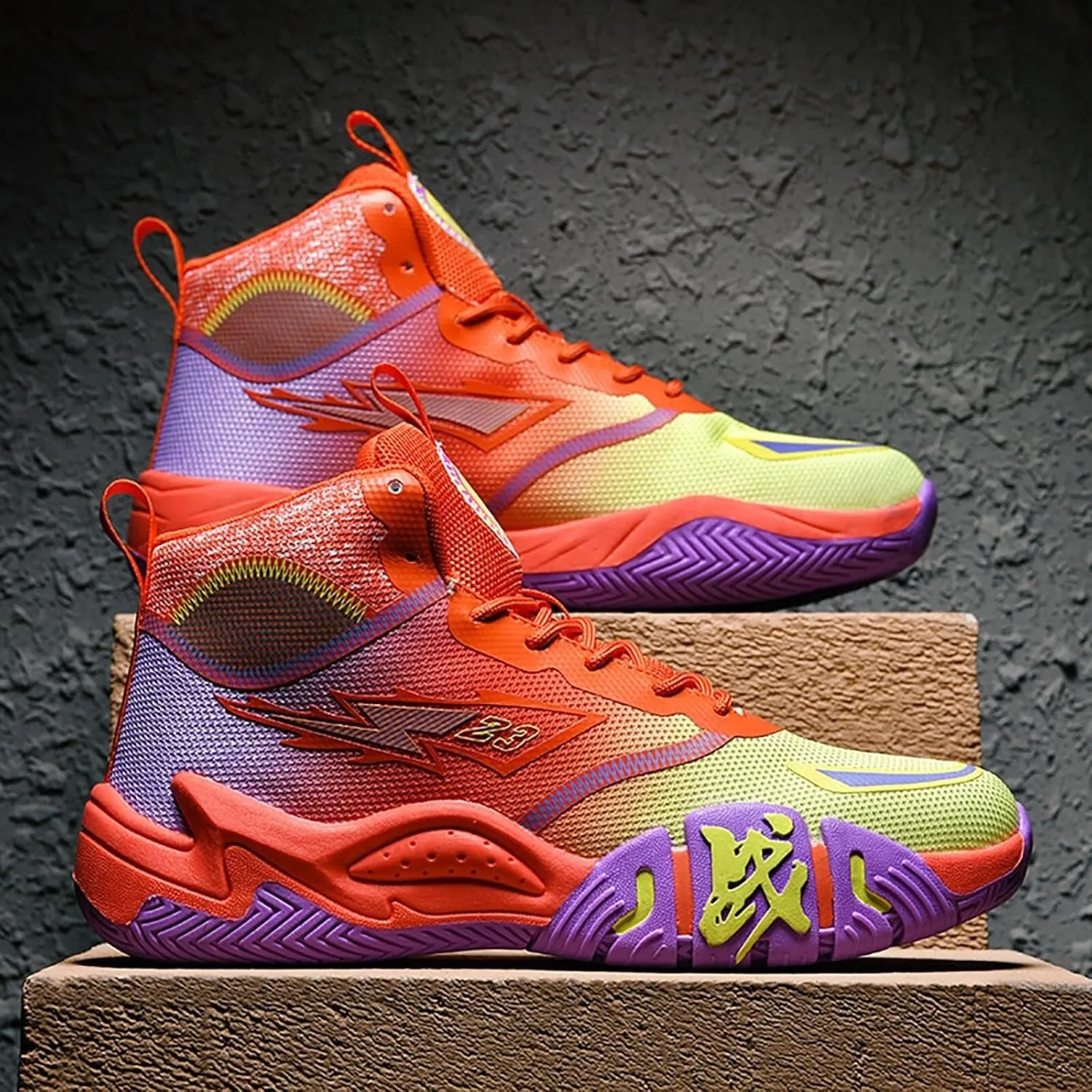 Unisex Basketball Shoes High Cut Breathable Fashionable Non Slip Outdoor Sports Boots