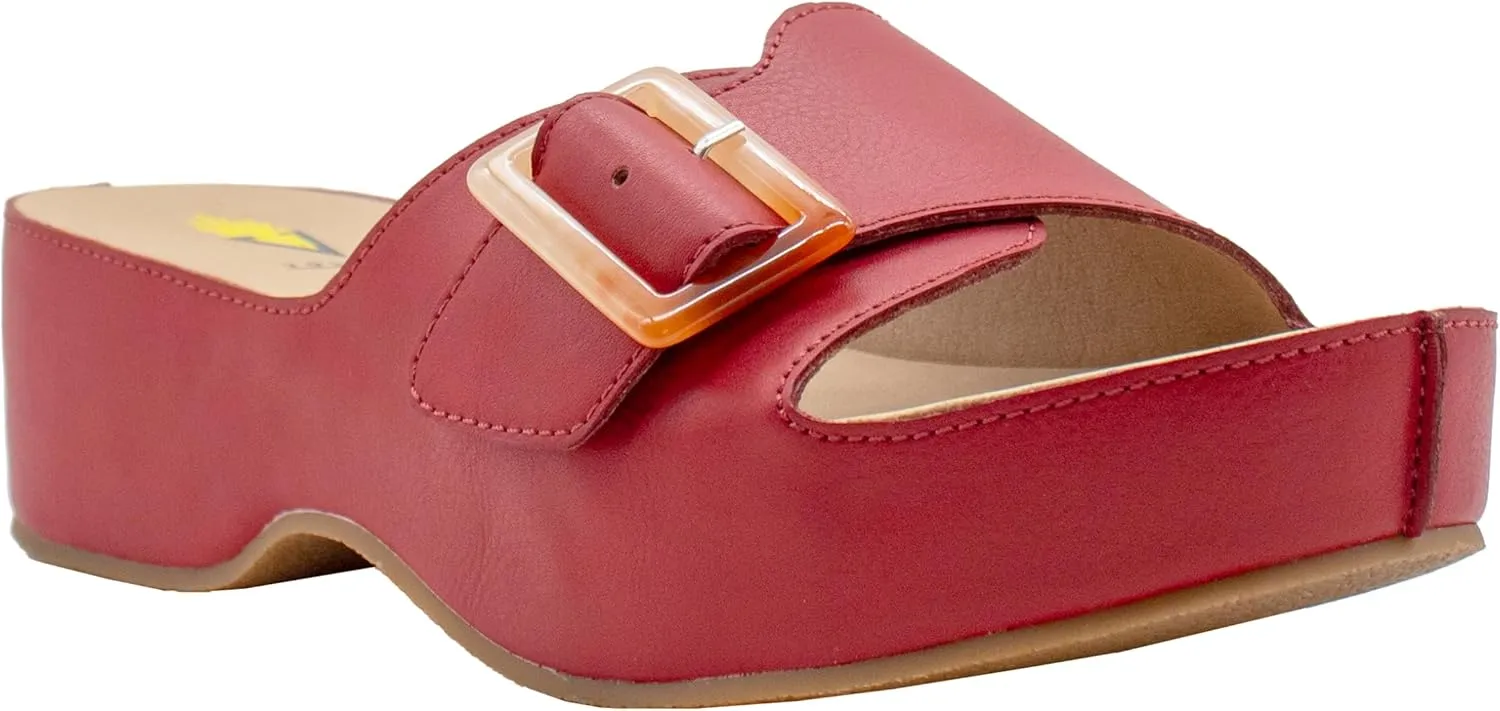 VOLATILE Womens Bertha Platform Slide Casual Sandals Casual Low Heel 1-2" - Red