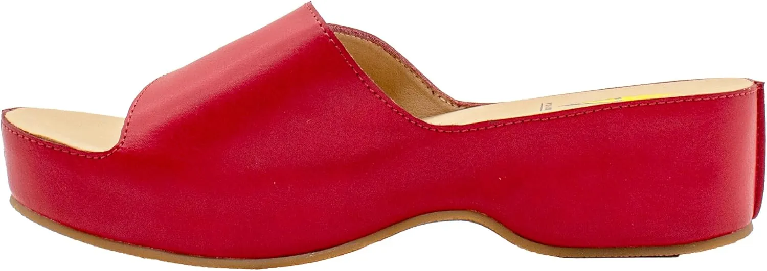 VOLATILE Womens Bertha Platform Slide Casual Sandals Casual Low Heel 1-2" - Red