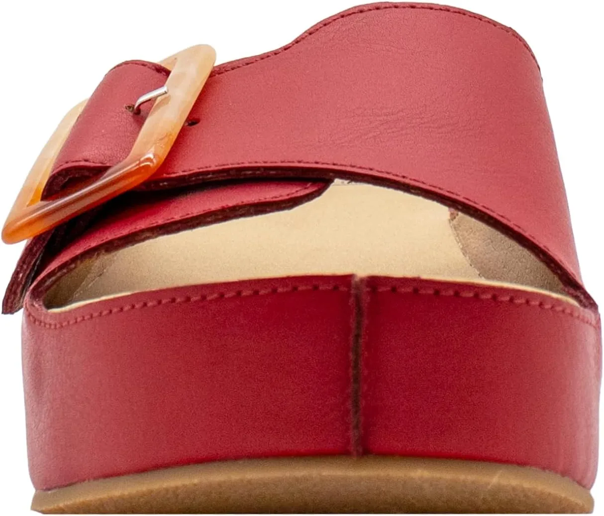 VOLATILE Womens Bertha Platform Slide Casual Sandals Casual Low Heel 1-2" - Red