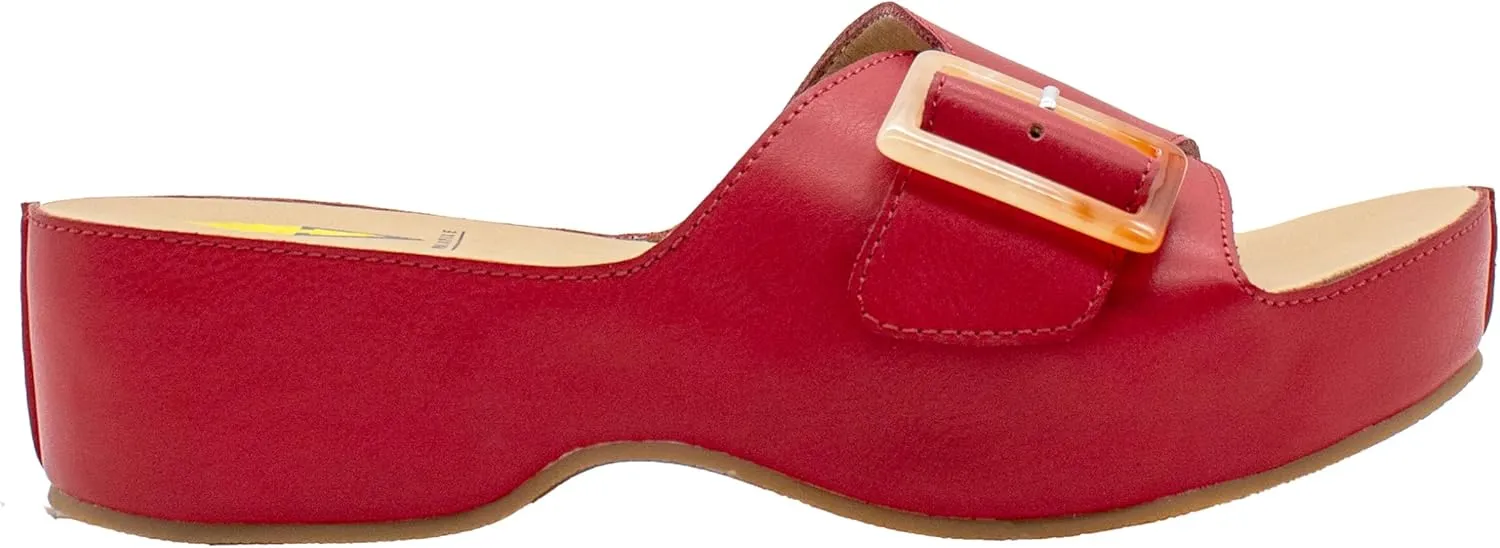 VOLATILE Womens Bertha Platform Slide Casual Sandals Casual Low Heel 1-2" - Red