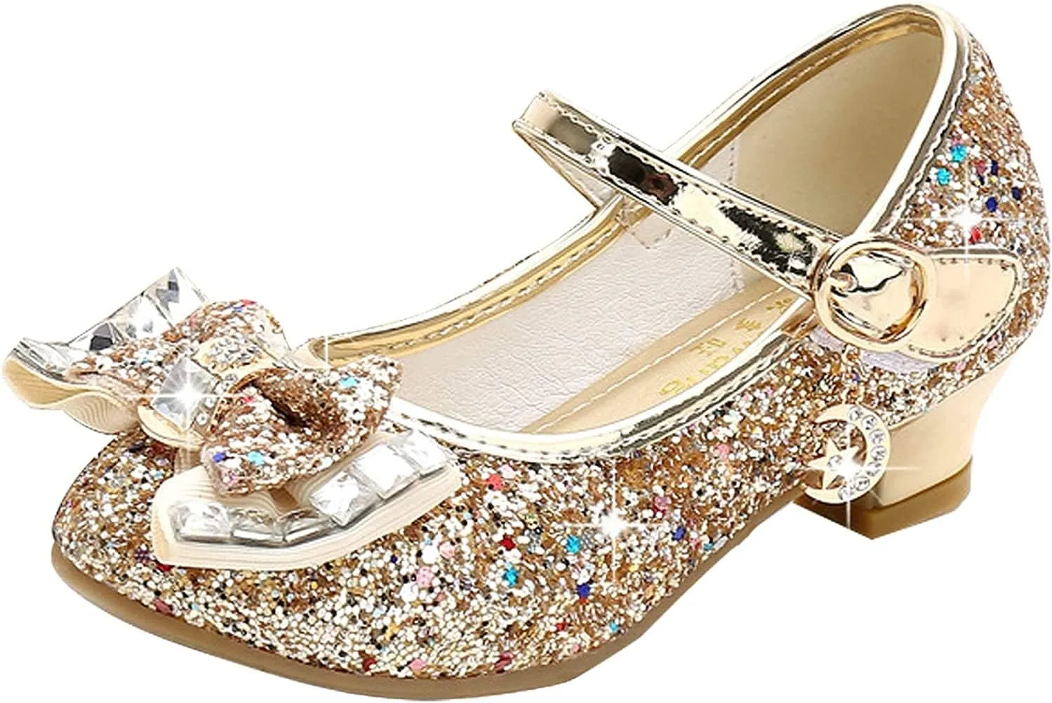 Walofou Flower Girls Wedding Party Heel Princess Shoes Flats for Kid Toddler
