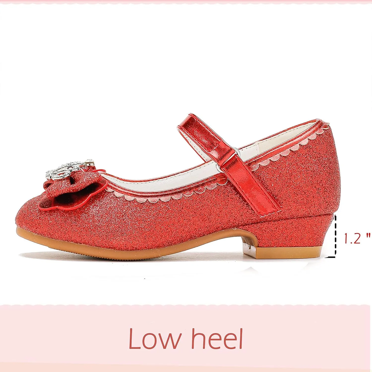 Walofou Flower Girls Wedding Party Heel Princess Shoes Flats for Kid Toddler