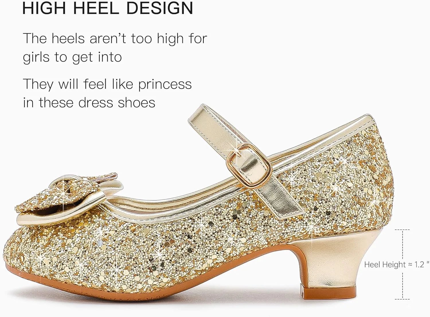 Walofou Flower Girls Wedding Party Heel Princess Shoes Flats for Kid Toddler