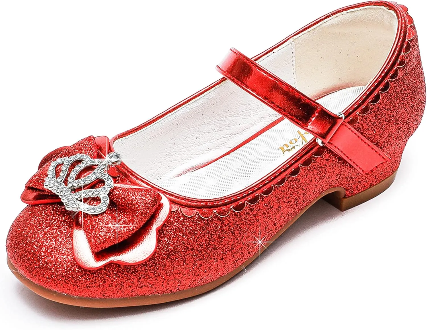 Walofou Flower Girls Wedding Party Heel Princess Shoes Flats for Kid Toddler