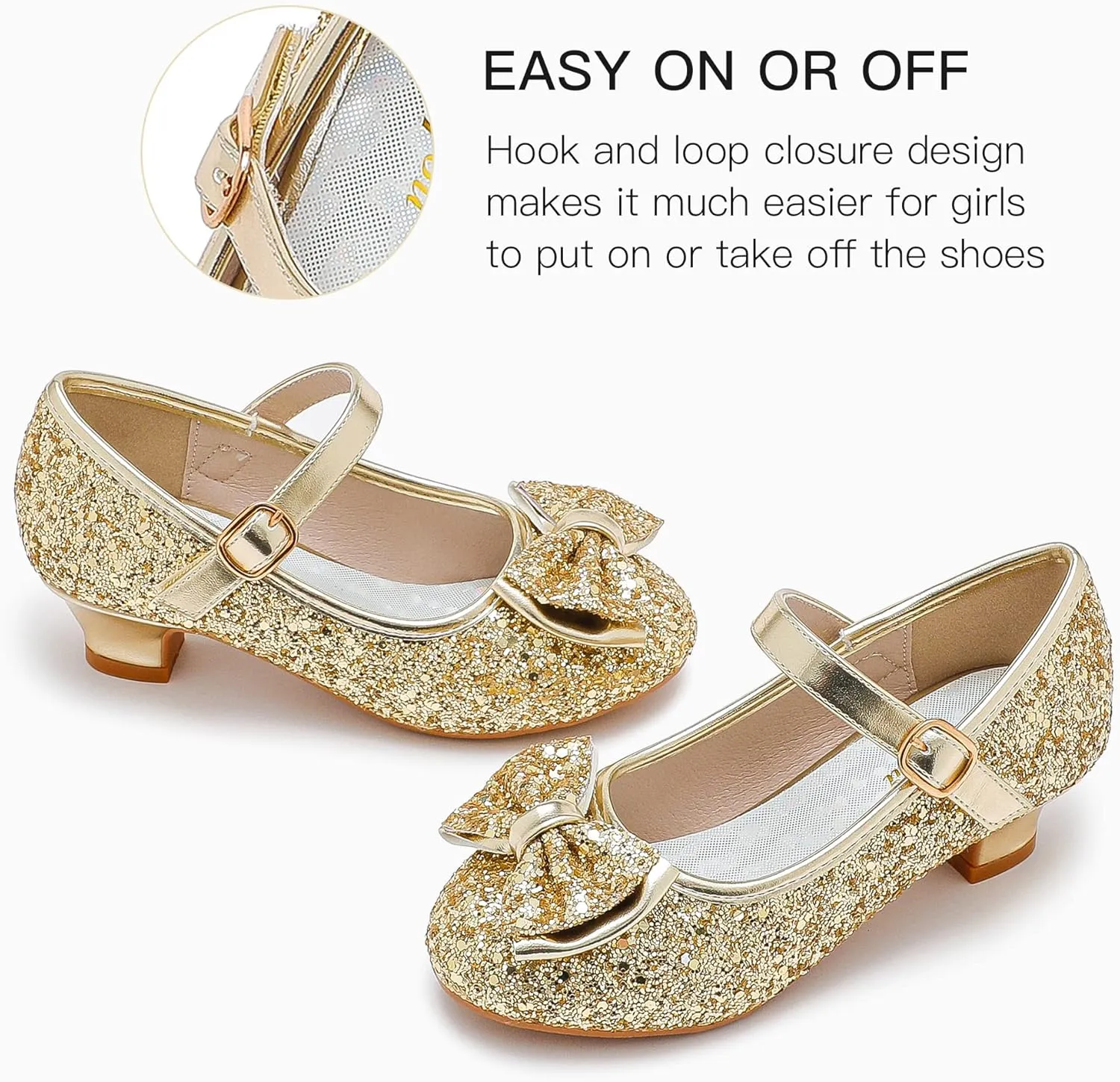 Walofou Flower Girls Wedding Party Heel Princess Shoes Flats for Kid Toddler