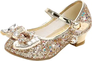 Walofou Flower Girls Wedding Party Heel Princess Shoes Flats for Kid Toddler