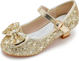 Walofou Flower Girls Wedding Party Heel Princess Shoes Flats for Kid Toddler