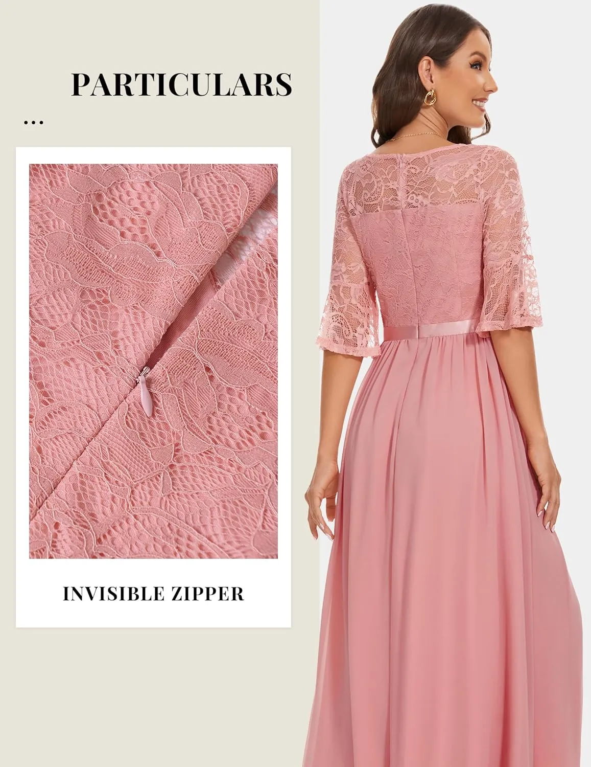 Wedtrend Women's Formal Dress 2024 Wedding Guest Dress Bell Sleeve Bridesmaid Dress Maxi Evening Dress