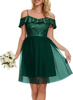 Wedtrend Women's Sequin Dress Sparkly Homecoming Dress Semi Formal Dresses Glitter Short Cocktail Dresses