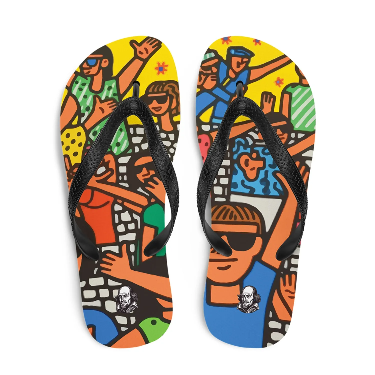 'What Fools These Mortals Be' Rubber Sole Flip-Flops