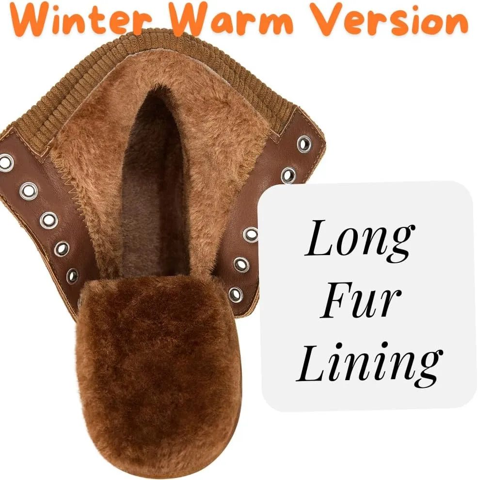 Women Winter Work Boots - Waterproof Hiking Outdoor Lightweight Construction Composite Comfortable Fur