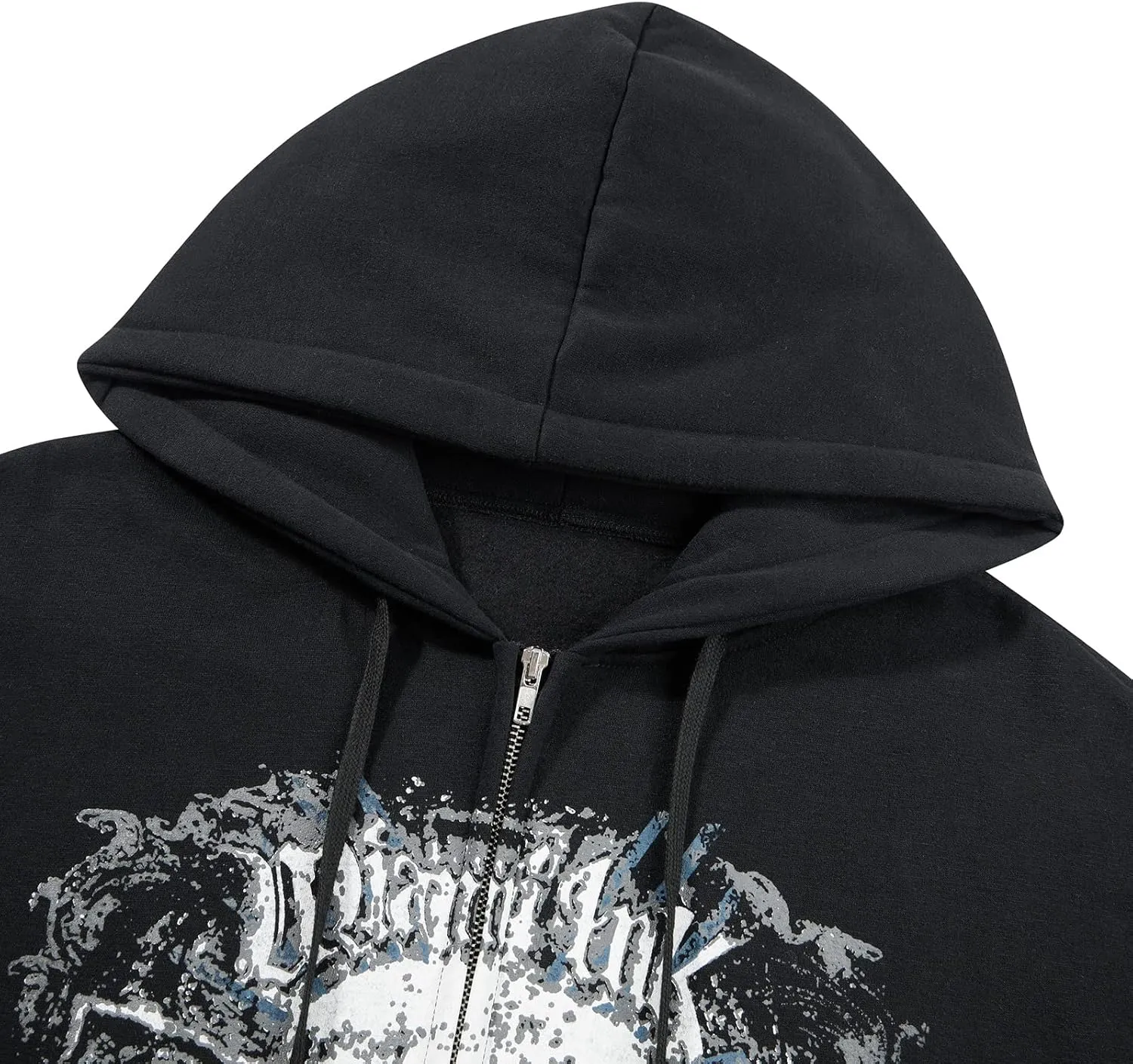 Women Zip Up Hoodie Y2k Vintage Skeleton Graphic Oversized Hooded Sweatshirt Aesthetic Jacket Grunge Clothes
