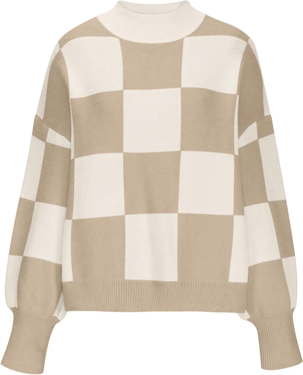 Women's 2024 Fall Fashion Long Sleeve Crewneck Sweaters Color Block Ribbed Knit Loose Pullover Sweater Tops Winter