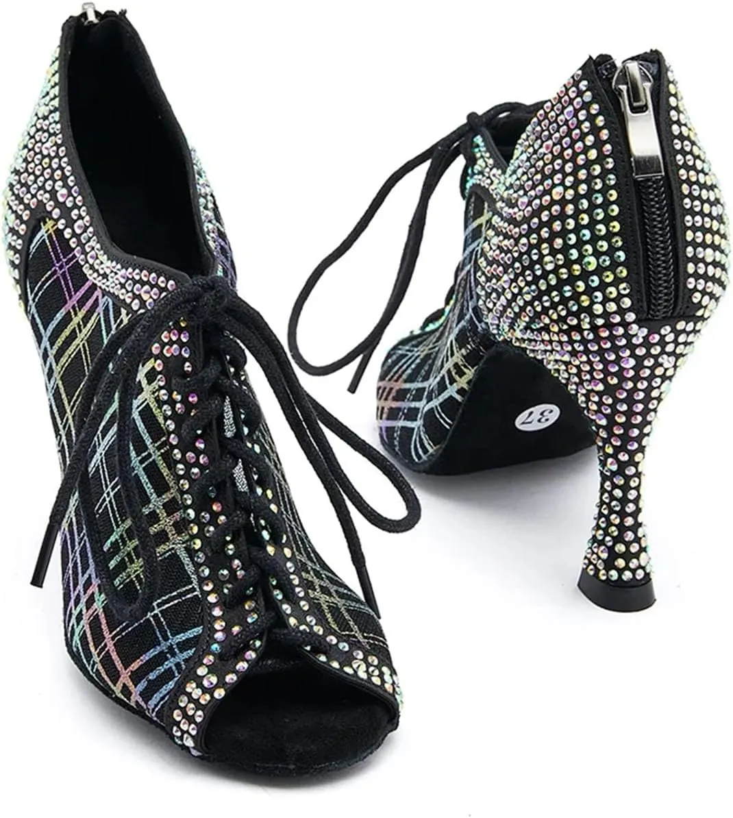 Women's Art Deco Mesh Sandals - Lightweight Design with Geometric Straps for Outdoor Galas (6CM/2.36")