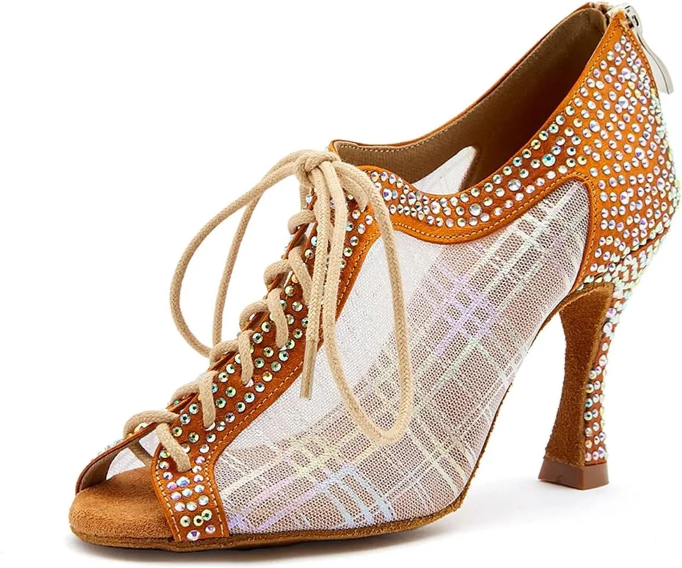 Women's Art Deco Mesh Sandals - Lightweight Design with Geometric Straps for Outdoor Galas (6CM/2.36")