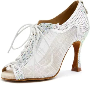 Women's Art Deco Mesh Sandals - Lightweight Design with Geometric Straps for Outdoor Galas (6CM/2.36")