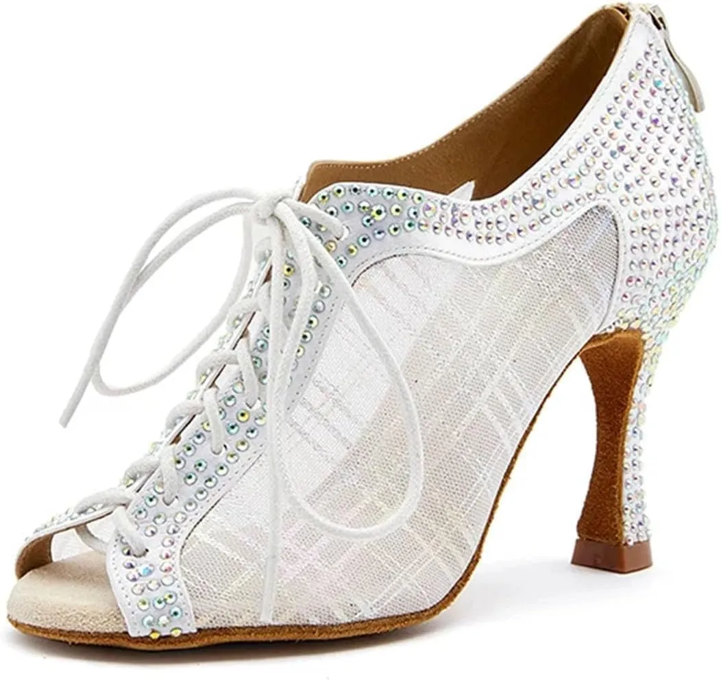 Women's Art Deco Mesh Sandals - Lightweight Design with Geometric Straps for Outdoor Galas (6CM/2.36")