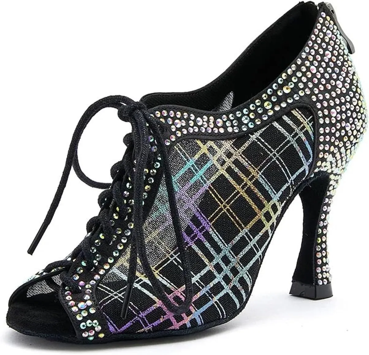 Women's Art Deco Mesh Sandals - Lightweight Design with Geometric Straps for Outdoor Galas (6CM/2.36")