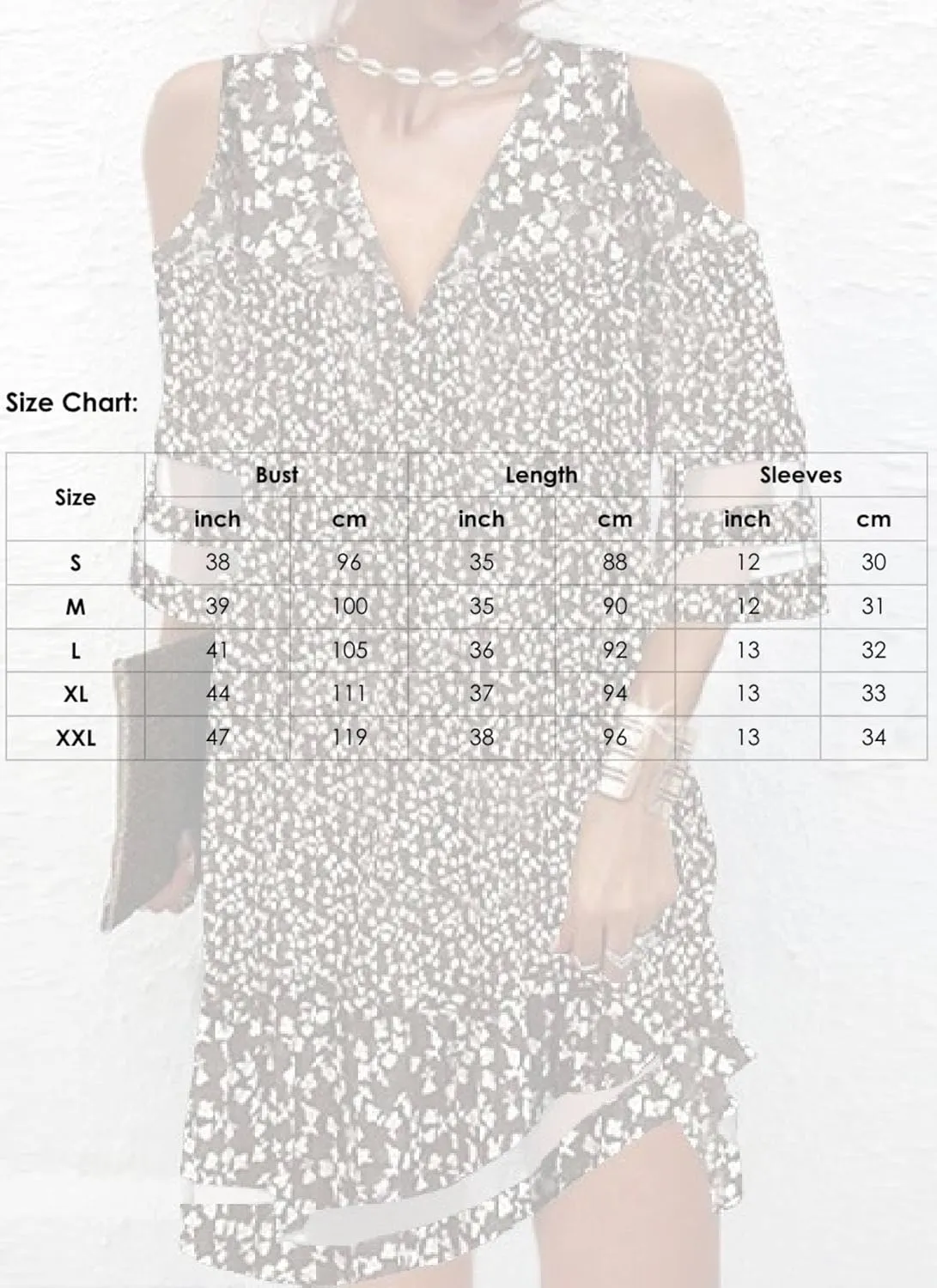 Women's Brown Floral Print V Neck Sheer Mini Dress Loose Fit A-Line 3/4 Sleeves Lightweight Transparent Summer Dress