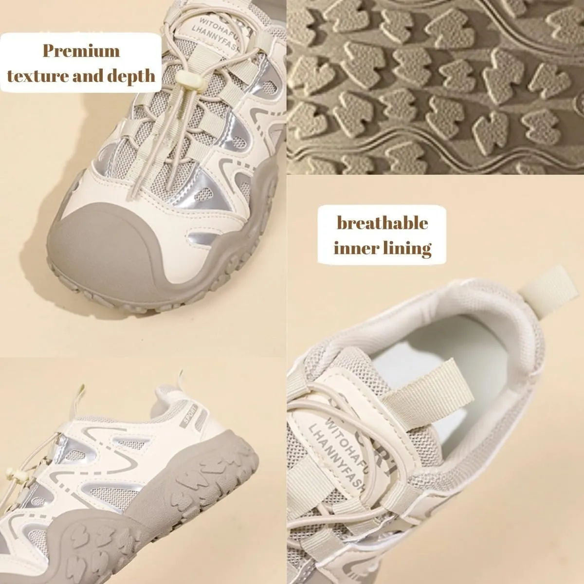 Women’s Chunky Dad Sneakers – Fashion Platform Mesh Trainers with Leather Patchwork, Breathable Lace-Up Sports Shoes for Spring & Fall