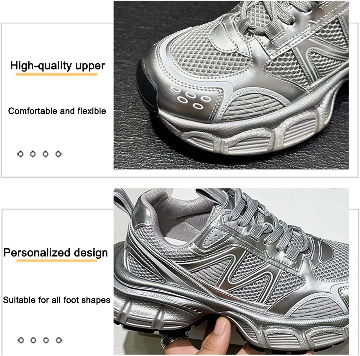 Women's Fashion Trainers Platform Oxford Casual Lace-Up Sneakers Lightweight Autumn Dad Shoes with Moisture-Absorbing Sole for Sports and Casual Wear, Ins Style Single Shoes,Black-35
