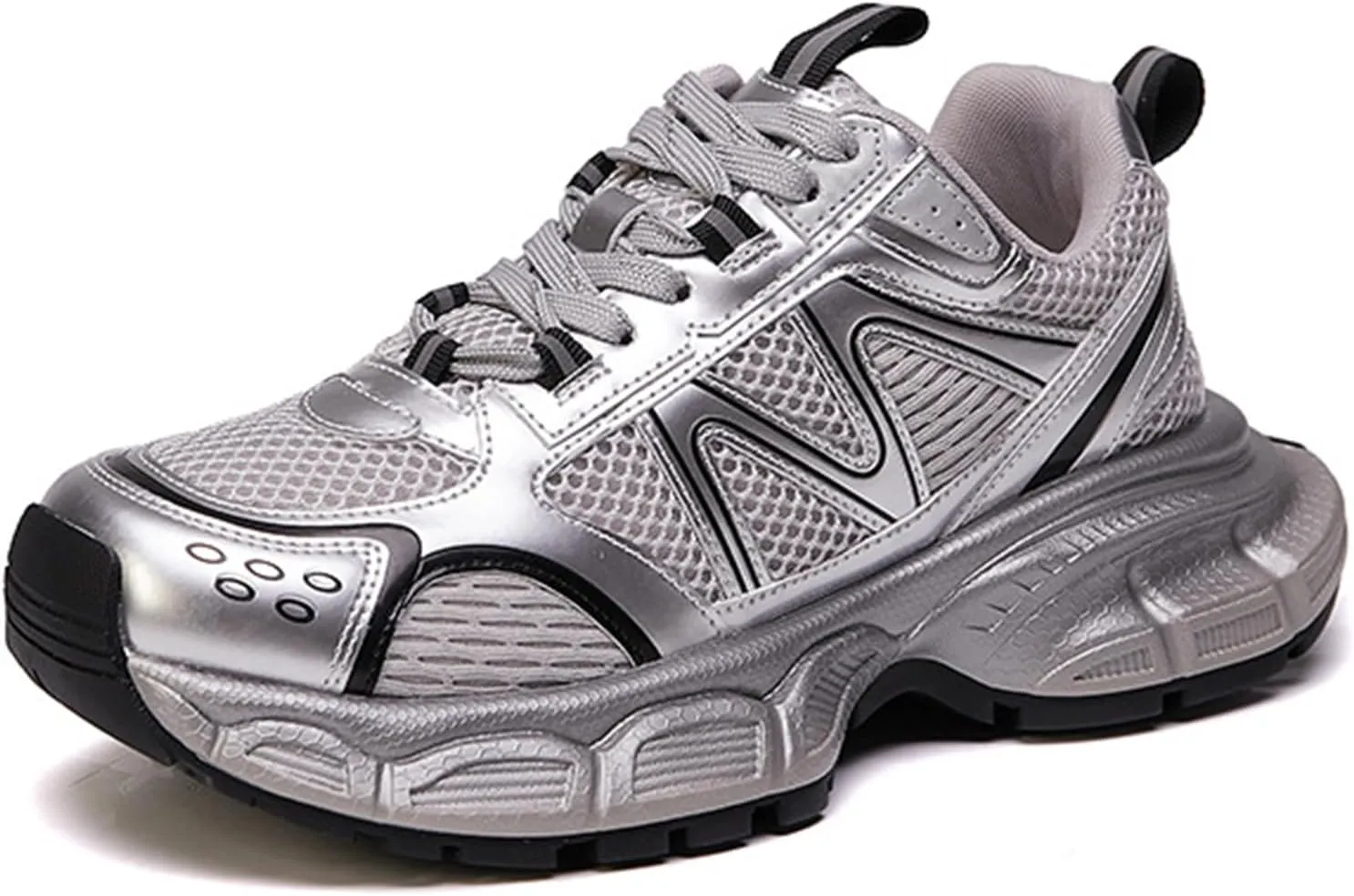 Women's Fashion Trainers Platform Oxford Casual Lace-Up Sneakers Lightweight Autumn Dad Shoes with Moisture-Absorbing Sole for Sports and Casual Wear, Ins Style Single Shoes,Black-35