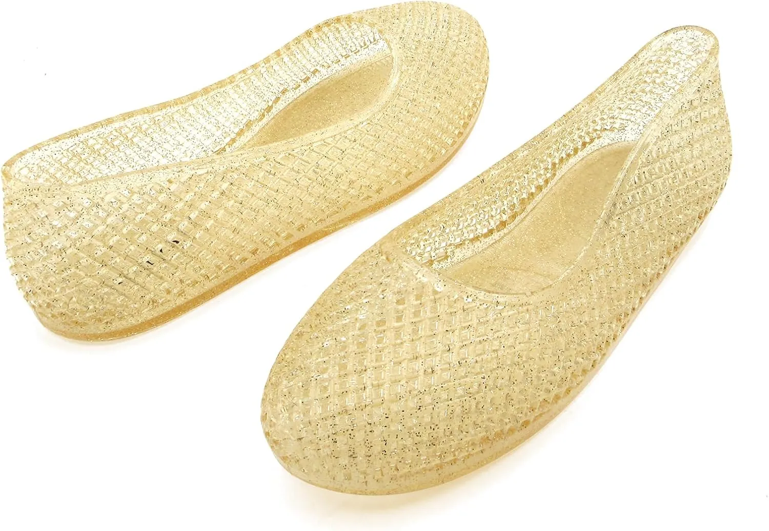 Women's Jelly Mesh Ballet Flats Clear Hollow Slip On Flat Sandals Casual Round Toe Balleria Flat Shoes