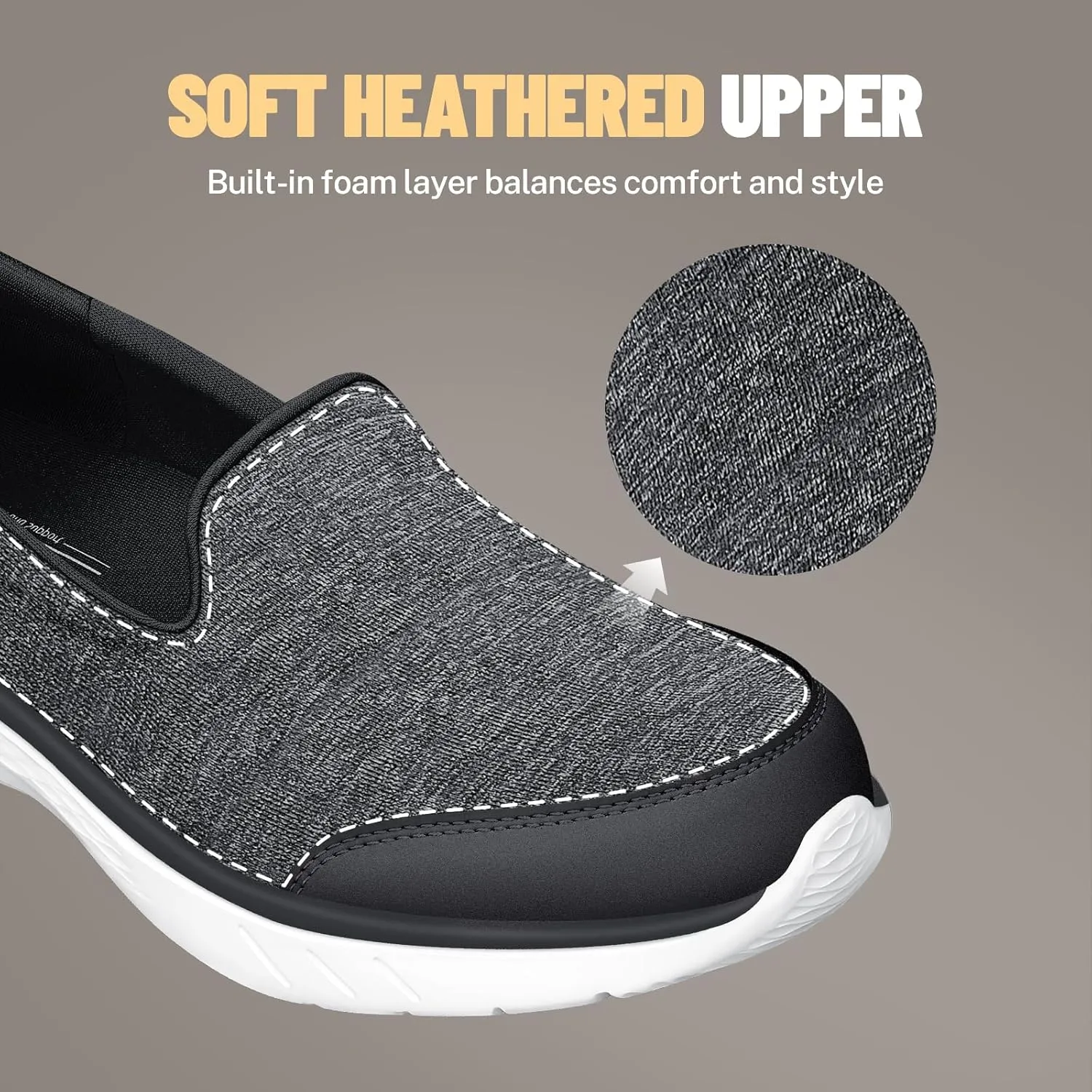 Womens Loafer for Plantar Fasciitis, Versatile Lightweight Womens Slip on Shoes with Arch Support, Orthopedic Cushioning Comfy Walking Shoes Women for Pain Relieve