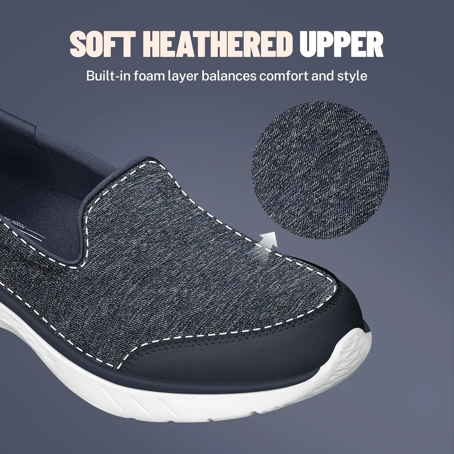 Womens Loafer for Plantar Fasciitis, Versatile Lightweight Womens Slip on Shoes with Arch Support, Orthopedic Cushioning Comfy Walking Shoes Women for Pain Relieve