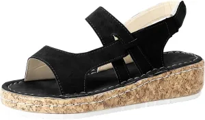 Women's Low Heel Wedge Sandals Open Toe Comfortable Casual Flatform Dress Arch Support Platform Dressy Summer Ankle Strap Womens Comfy Orthopedic Wedges Strappy Beach Shoes for Daily Wear