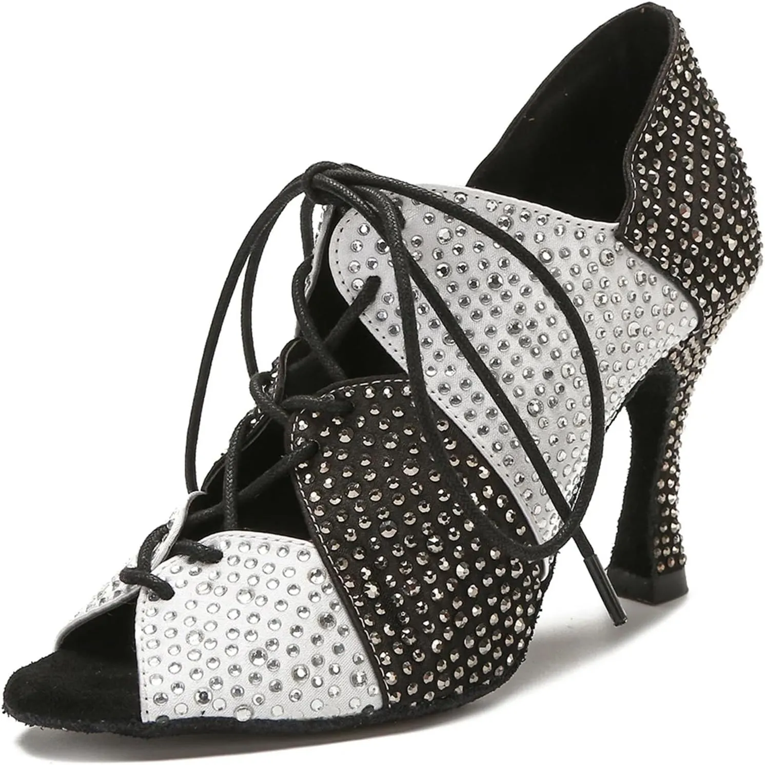 Women's Mesh Panel Performance Boots - Breathable Design with Elastic Straps for Dance Rehearsals (6CM/2.36")