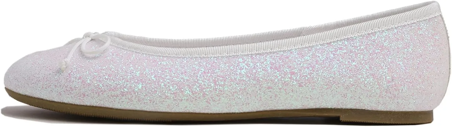Women's Shiny Ballet Flats Sparkle Memory Foam Cushioned Colorful Glitter