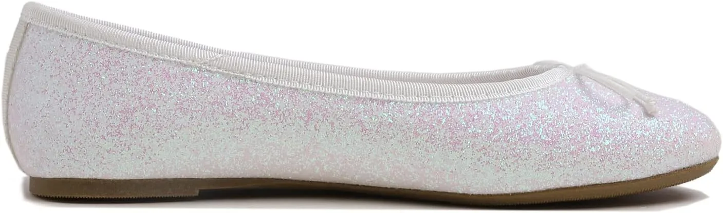 Women's Shiny Ballet Flats Sparkle Memory Foam Cushioned Colorful Glitter