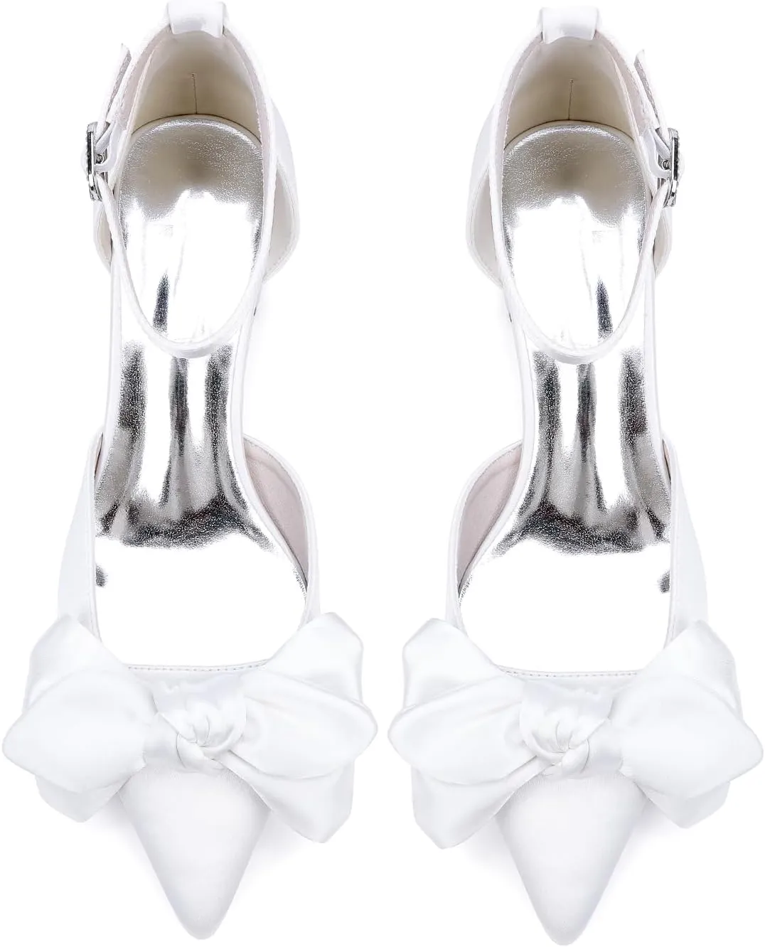 Women's Wedding Low Heel for Bride Satin Bridal Shoes Prom Party Shoes Pumps