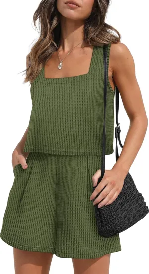XIEERDUO Two Piece Set for Women Beach Vacation Clothes Summer Sets Travel Outfits Women Beach Fashion Matching Sets