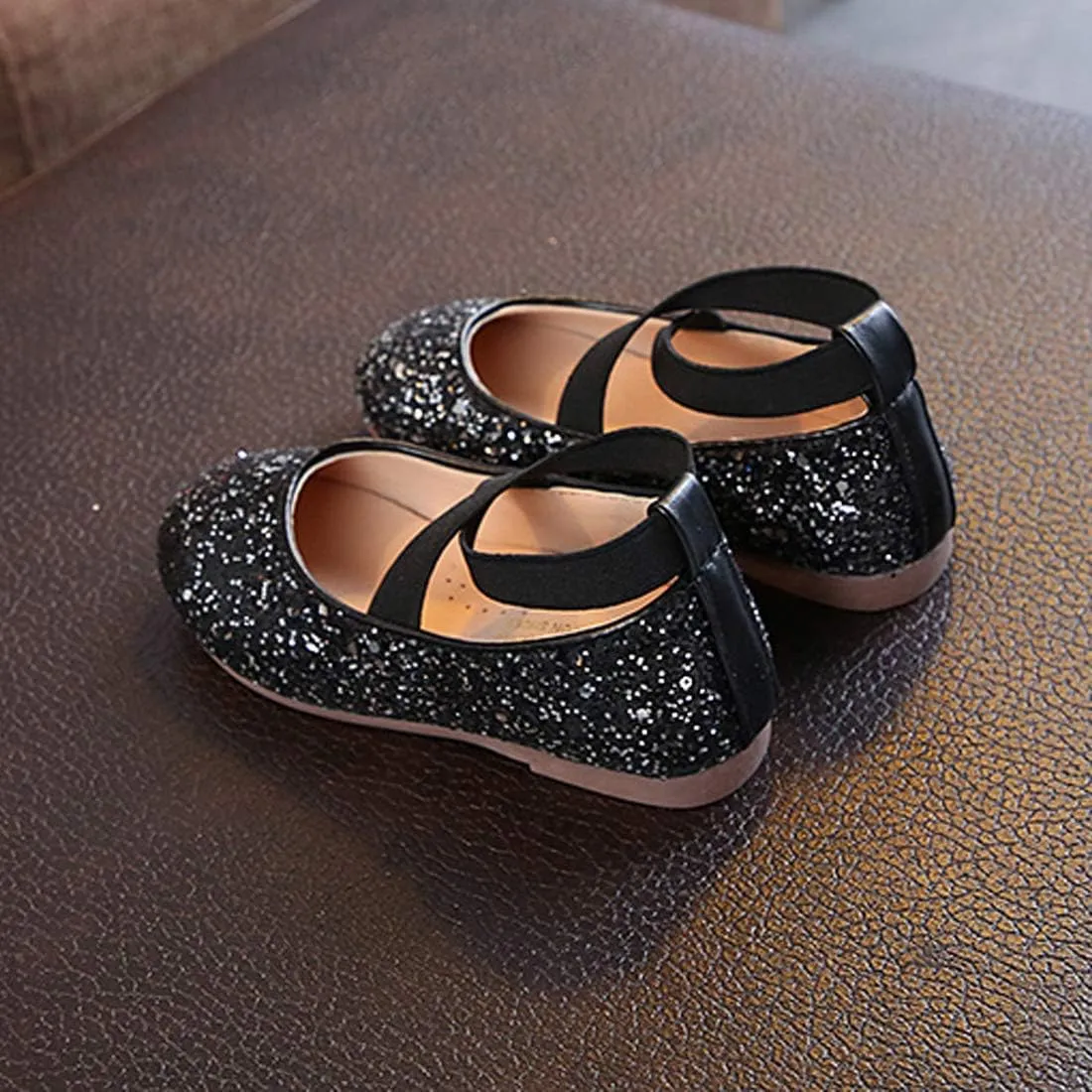 YIBLBOX Girl's Glitter Ballet Flats Ballerina Mary Jane Princess Wedding Dress Shoes Sparkle Dress up Shoes
