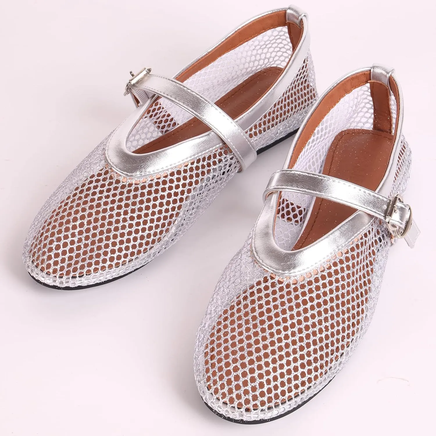 YXCFEWD Ballet Flats Shoes for Women Mary Jane Mesh Ballet Flats for Girls